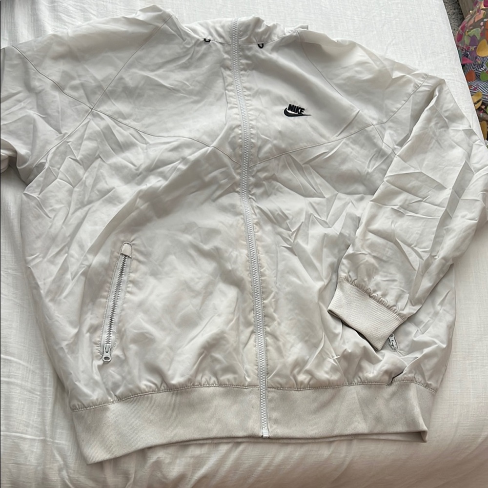 Nike White Windbreaker Jacket
